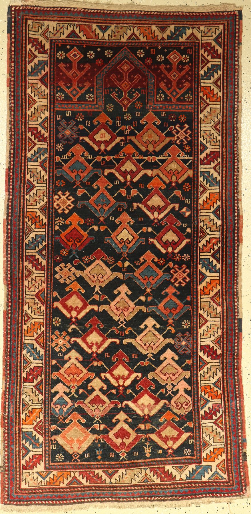 Karabagh Gebetsteppich alt, Kaukasus, um 1940, Wolle auf Wolle, ca. 180 x 90 cm, EHZ: 3