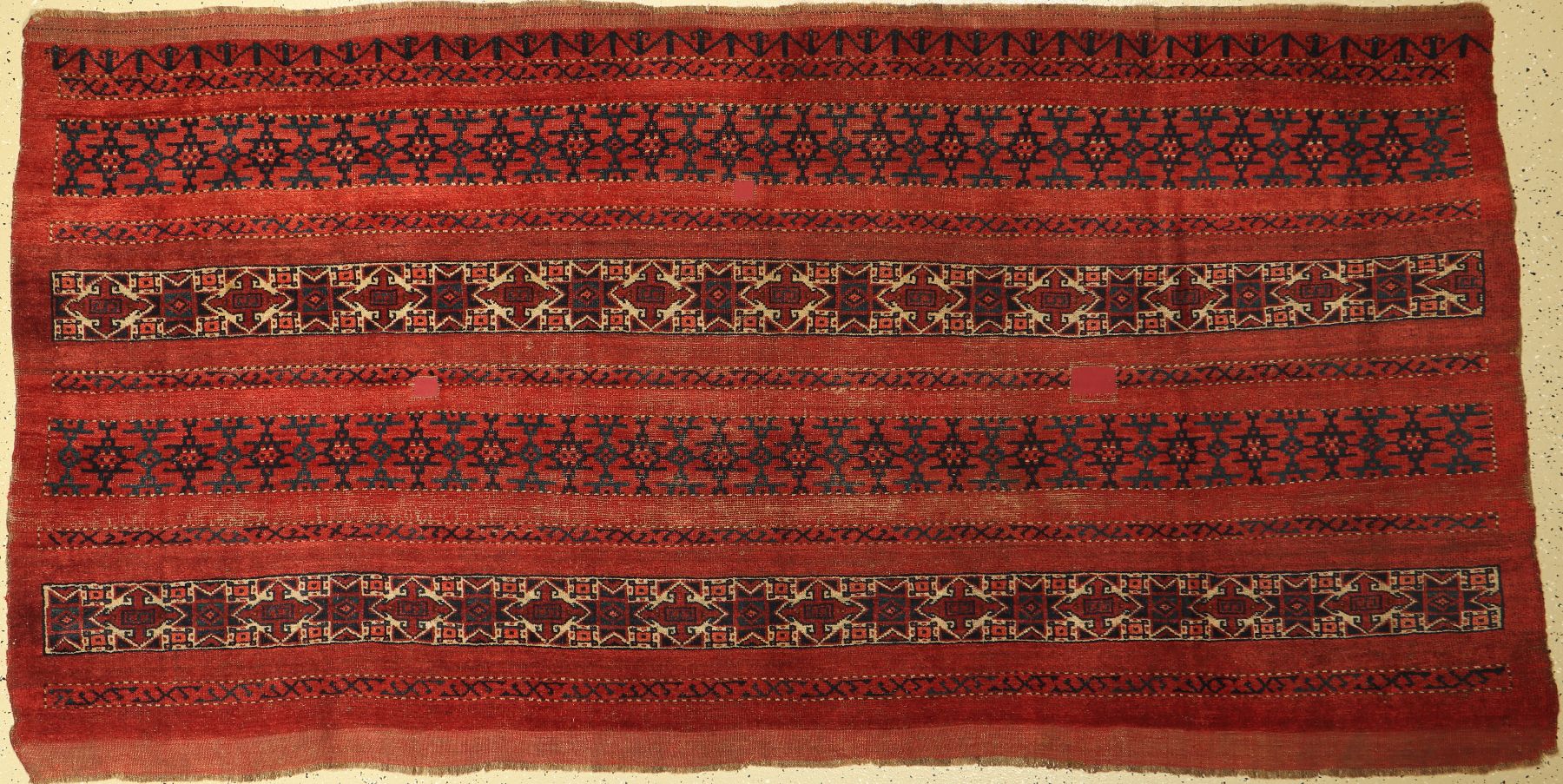 Große Ersari "Tschowal" antik, Turkmenistan, 19.Jhd., Wolle auf Wolle, ca. 255 x 128 cm, EHZ: (Alterss und Gebrauchsspuren). Sehr selten, ...