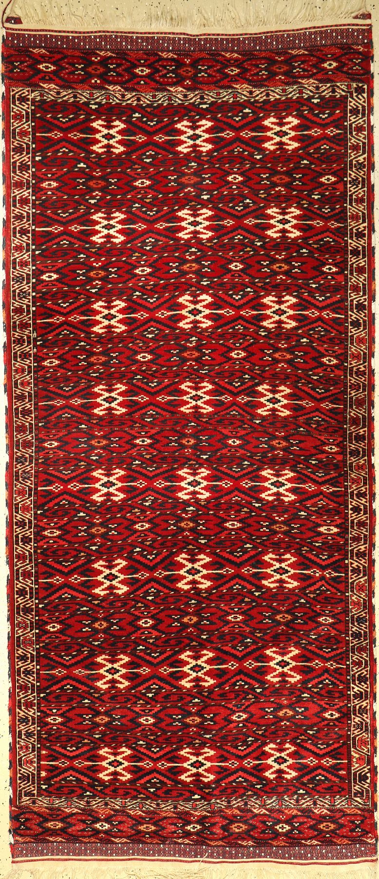 Yomud antik (Kelim Muster), Turkmenistan, um 1900/1920, Wolle auf Wolle, ca. 264 x 116 cm, feine Qualität, EHZ: 2-3