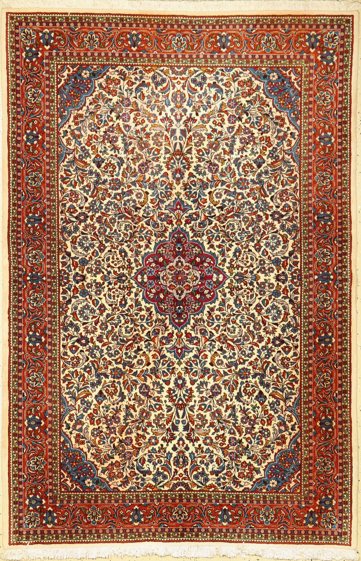 Sarogh Ghiasabad fein, Persien, ca. 50 Jahre, Korkwolle, ca. 195 x 129 cm, EHZ: 2, (Fleckig)