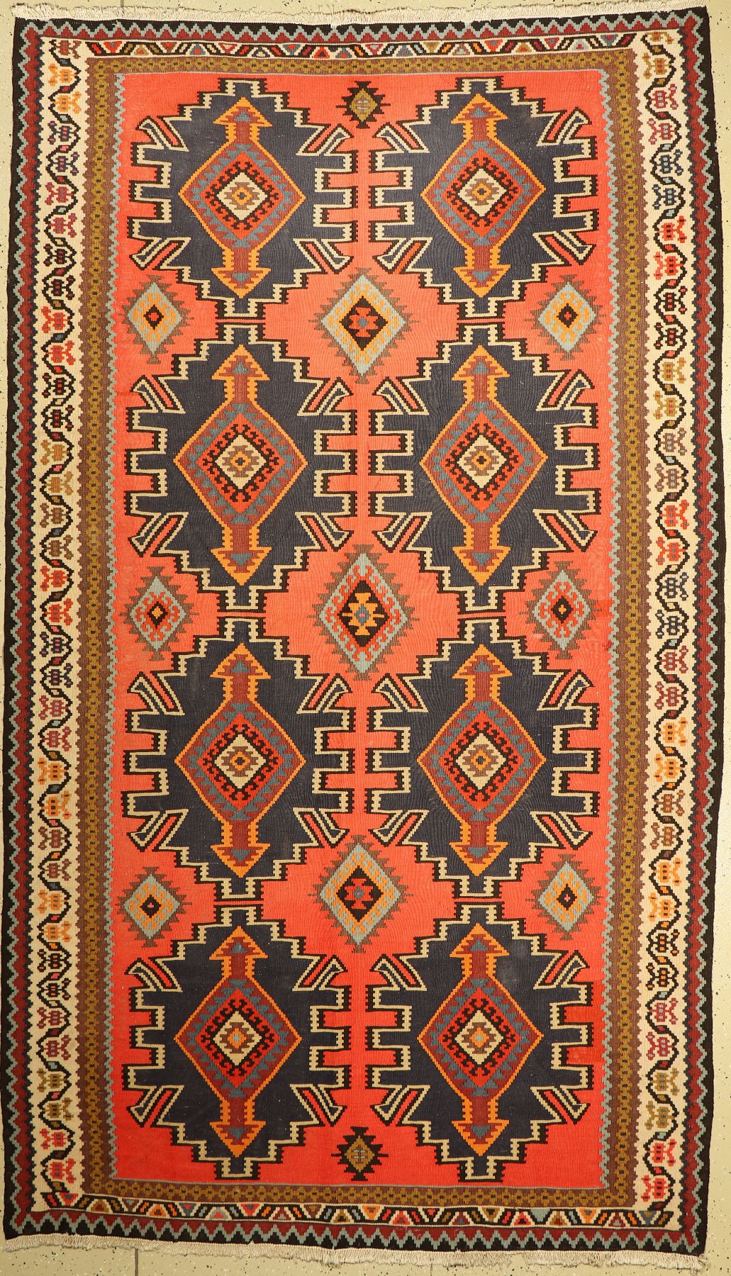 Bachtiar Kelim alt, Persien, um 1950, Wolleauf Baumwolle, ca. 303 x 179 cm, EHZ: 2-3