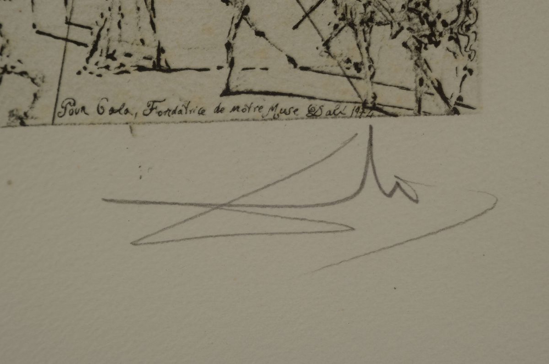 Detail a: Salvador Dali, 1904-1989, Le Musee de Figueras, Radierung von 1974, handsigniert, num. 156/500, unter Glas , gesamt ca. 73x54 cm