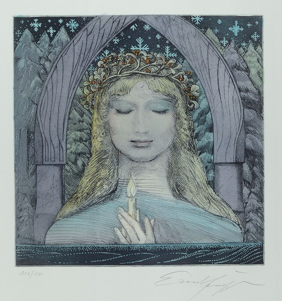 Ernst Fuchs, 1930-2015, 5 Farblithographien mit Porträts, alle handsigniert und num., 4x aus 190er Auflage, je ca. 34x33cm, 1x aus 250er Auflage ca. ...