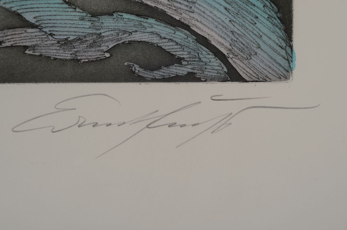 Detail c: Ernst Fuchs, 1930-2015, 5 Farblithographien mit Porträts, alle handsigniert und num., 4x aus 190er Auflage, je ca. 34x33cm, 1x aus 250er Auflage ca. ...