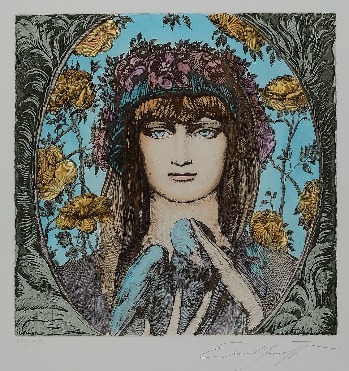 Detail d: Ernst Fuchs, 1930-2015, 5 Farblithographien mit Porträts, alle handsigniert und num., 4x aus 190er Auflage, je ca. 34x33cm, 1x aus 250er Auflage ca. ...
