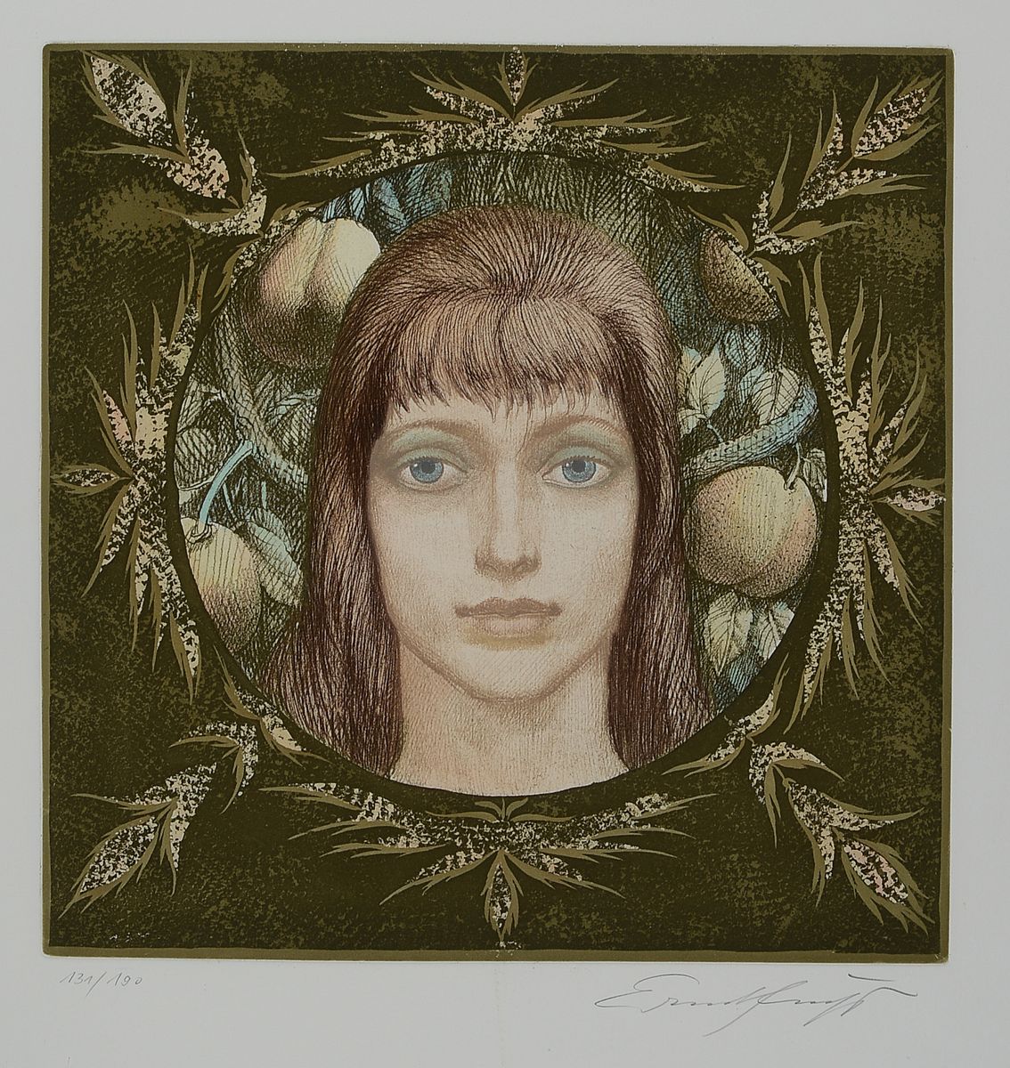 Detail f: Ernst Fuchs, 1930-2015, 5 Farblithographien mit Porträts, alle handsigniert und num., 4x aus 190er Auflage, je ca. 34x33cm, 1x aus 250er Auflage ca. ...
