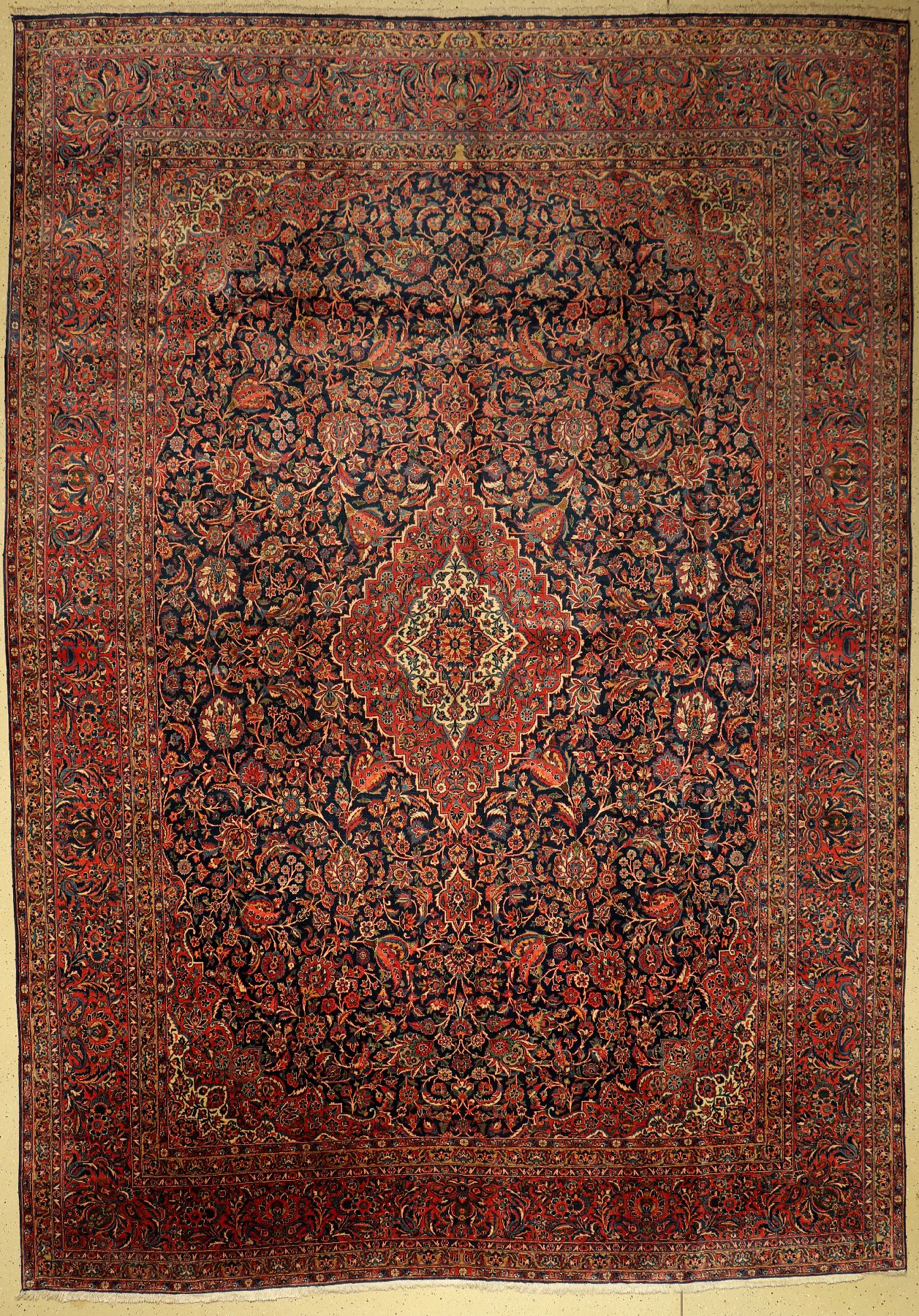 Keschan Kork fein, Persien, um 1960, Korkwolle, ca. 440 x 308 cm, EHZ: 2, (fachkundig gereinigt)