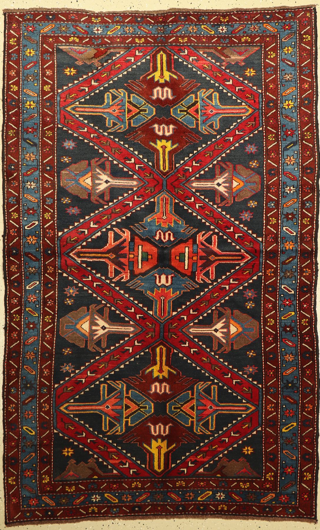 Kazak alt, Kaukasus, um 1950, Wolle auf Wolle, ca. 200 x 125 cm, EHZ: 2, (gereinigt)