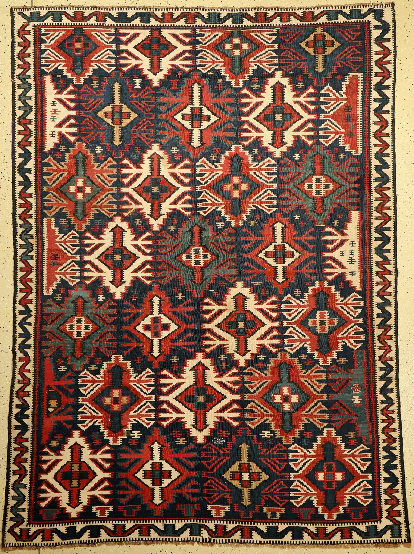 Shirvan Kelim antik, Kaukasus, um 1910, Wolle auf Wolle, ca. 232 x 138 cm, EHZ: 2-3