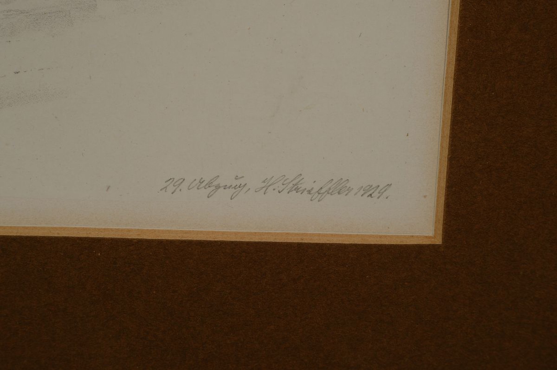 Detail a: Heinrich Strieffler, 1872-1949 Landau, Ausbildung an der Akademie München, hier: Pfälzer Tanz, Lithografie, rechts unten signiert, Passepartout, ...