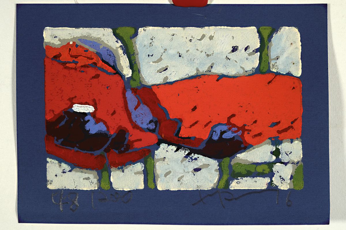 Detail k: Klaus Fussmann, geb. 1938, Farblinolschnitt,"Mohn", handsign., num. 48/200, ca.13x18 cm