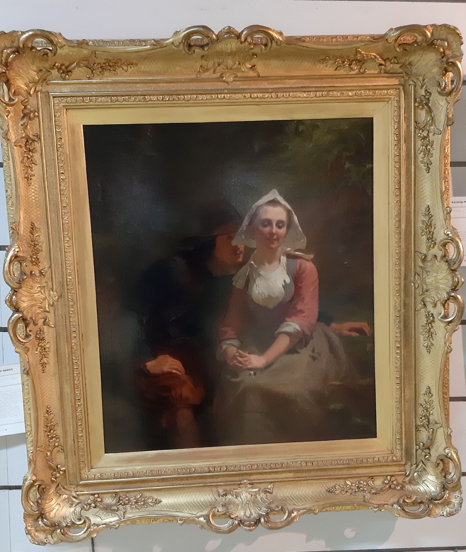 Detail a: Frederick Goodall, 1822 London - 1904, Mitglied der Royal Academy, rückseitig auf Etikett und auf dem Rahmen betitelt: "The Proposal", ...