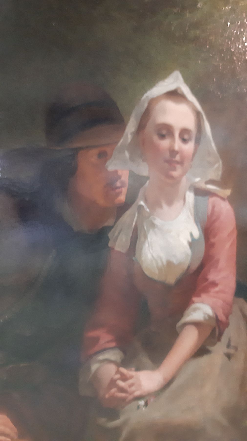 Detail c: Frederick Goodall, 1822 London - 1904, Mitglied der Royal Academy, rückseitig auf Etikett und auf dem Rahmen betitelt: "The Proposal", ...