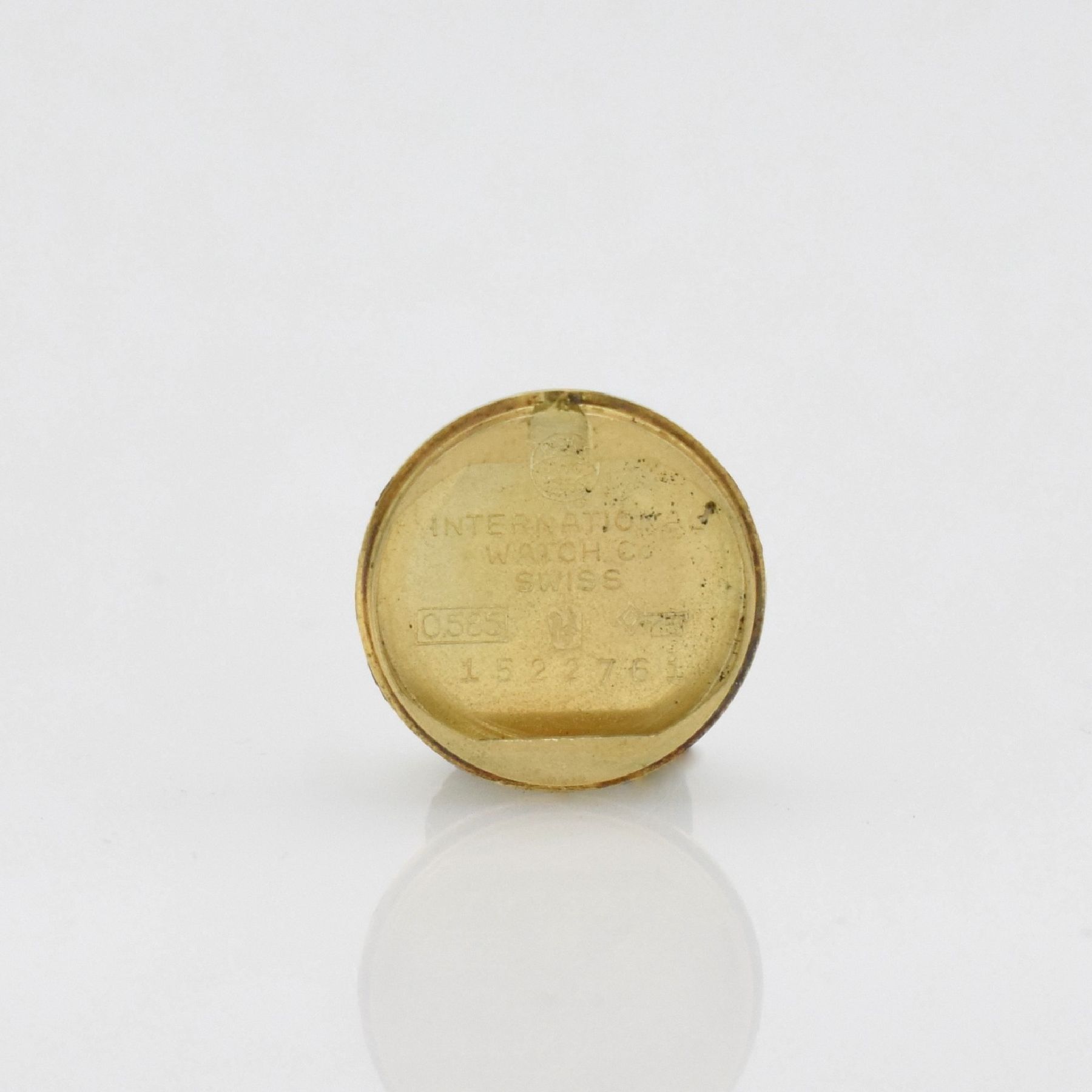 Detail f: IWC Damenarmbanduhr in GG 585/000, Schweiz um 1959, Handaufzug, Boden aufgedr., silb. Zifferbl. pat. m. aufgel. gold. Std.-Ind., gold. Zeiger, silb. ...