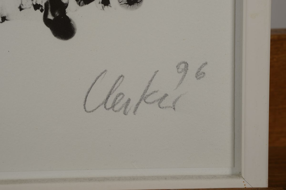 Detail a: Günther Uecker, geb. 1930, Lithographie, handsigniert und dat. 96, num. 55/150, ca. 32x25cm, u.Gl., R.