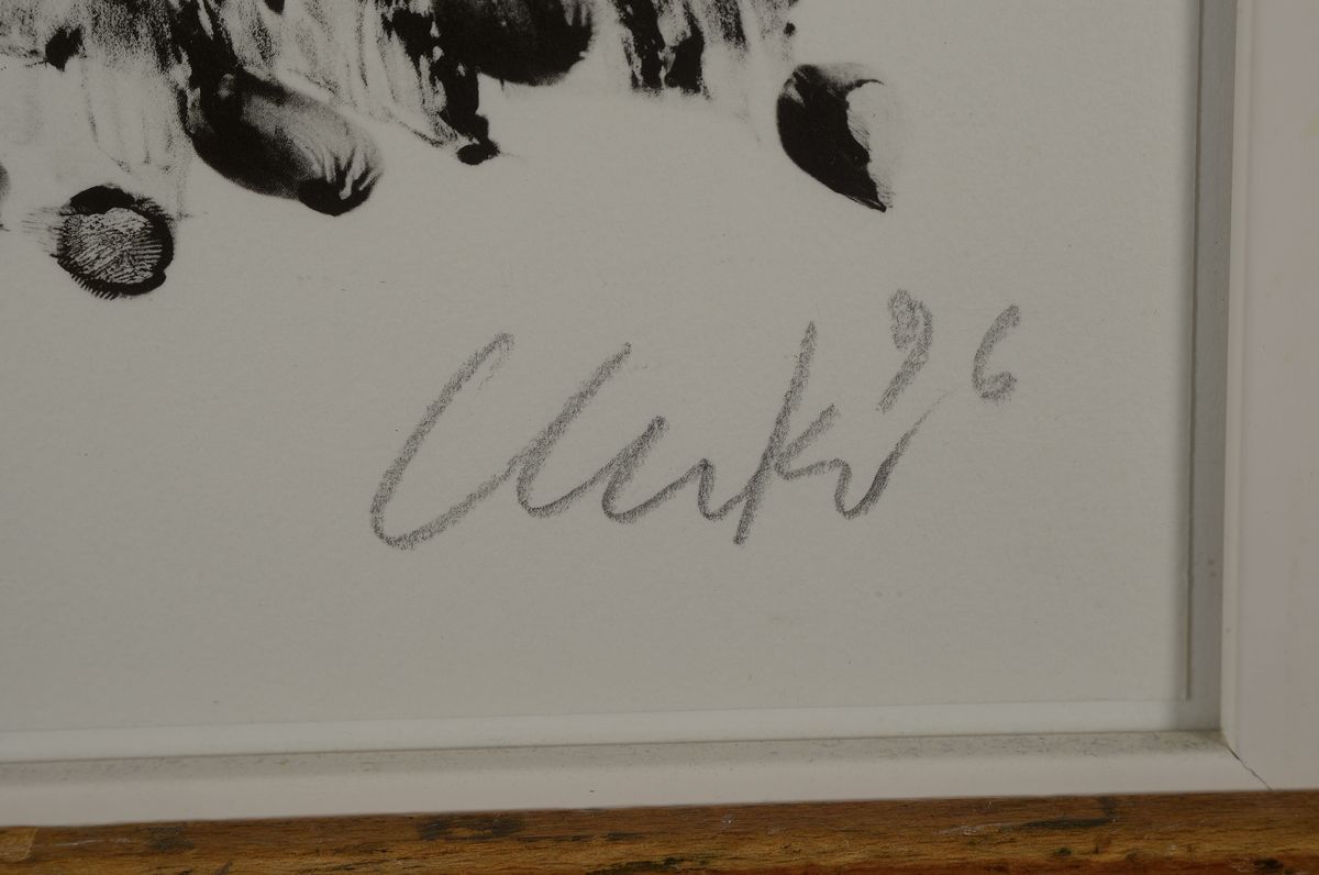Detail a: Günther Uecker, geb. 1930, Lithographie, handsigniert und dat. 96, num. 55/150, ca. 32x25cm, u.Gl., R.
