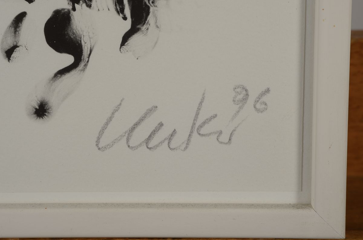 Detail a: Günther Uecker, geb. 1930, Lithographie, handsigniert und dat. 96, num. 55/150, ca. 32x25cm, u.Gl., R.
