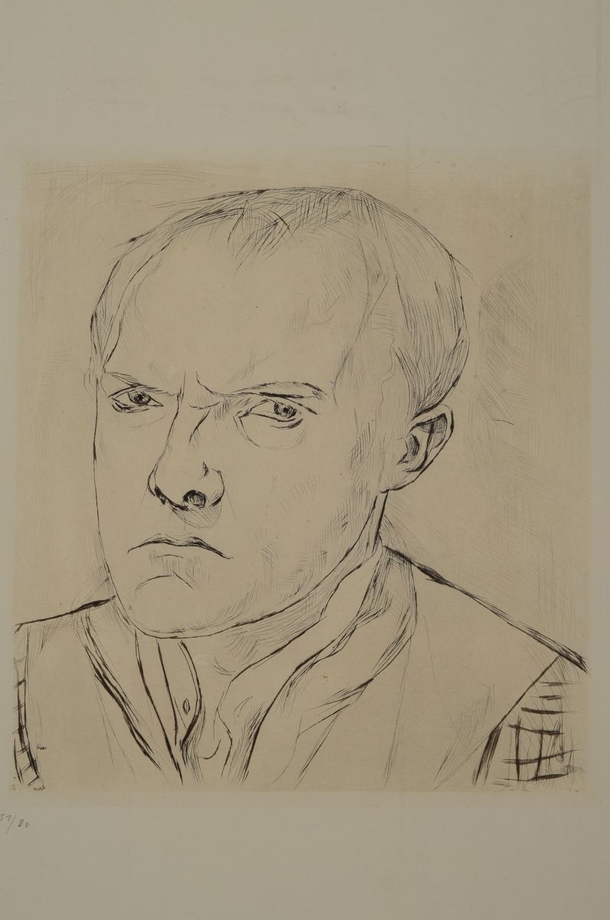 Max Beckmann,1884-1950, Selbstporträt, 1918, Ed. 1966, Auflage 51/80, ca. 28 x 25.5 cm, Blattgröße: ca. 52 x 36.5 cm