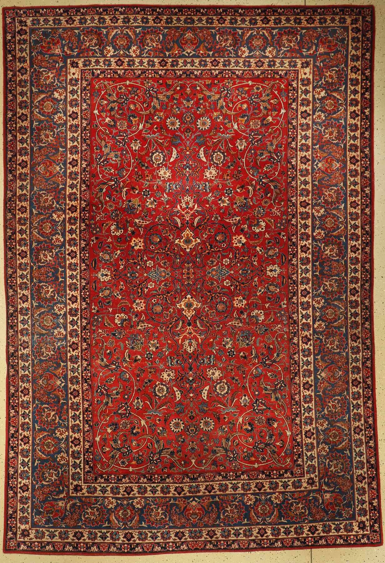 Nadjafabad alt, Persien, um 1950, Wolle aufBaumwolle, ca. 339 x 230 cm, EHZ: 3-4, (keine Fransen)