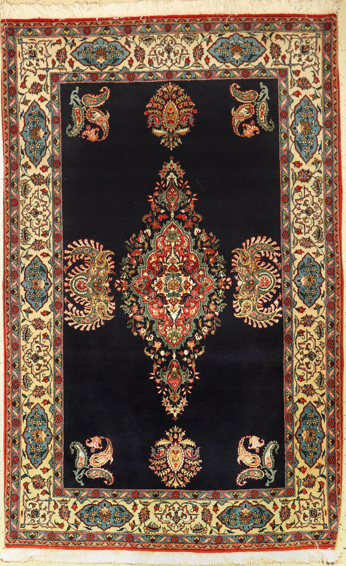 Ghom Kork, Persien, ca. 50 Jahre, Korkwollemit Seide, ca. 213 x 137 cm, EHZ: 2, (kleine Florfehlstelle)
