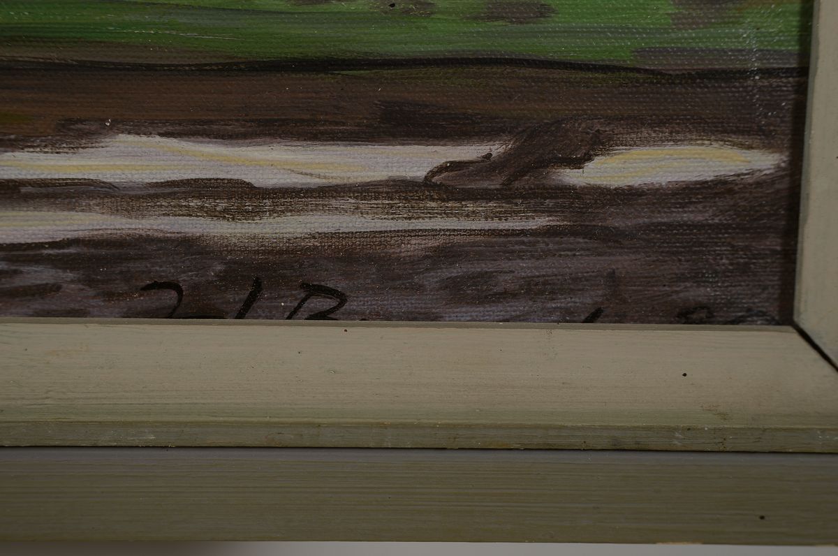 Detail a: Werner Brand, geb. 1933, lebt und arbeitet in der Pfalz, Landschaft bei Rheinzabern, Öl/Lwd, rechts unten signiert und dat. 86, ca.70x100cm, R.