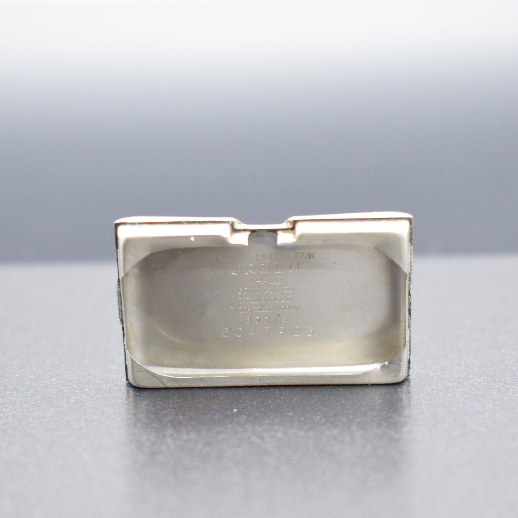 Detail f: GRUEN seltene Herrenarmbanduhr sog. Doctors Watch Referenz 877/8, Schweiz f. US-Markt um 1935, Handaufzug, 2-teil. gold filled Gehäuse, Boden ...