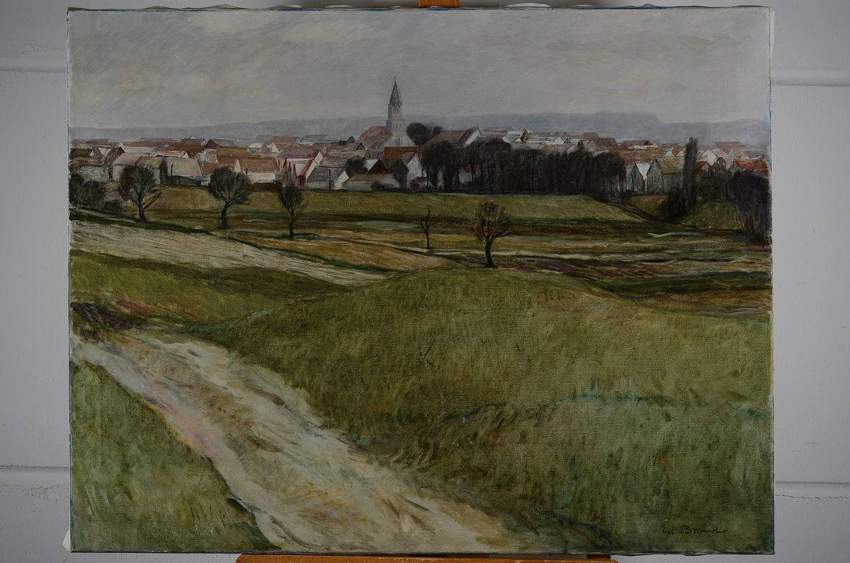 Detail k: Werner Brand, geb. 1933, lebt und arbeitet in der Pfalz, Landschaft in der Südpfalz, Öl/Lwd, rechts unten signiert, ca. 70x90cm