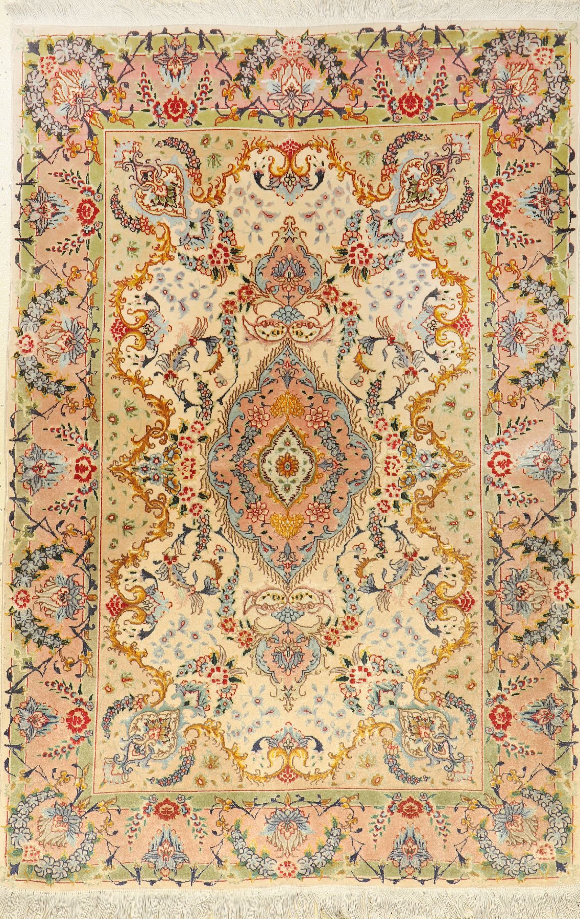 Täbriz fein, Persien, ca. 40 Jahre, Korkwolle mit Seide, ca. 154 x 103 cm, EHZ: 2-3