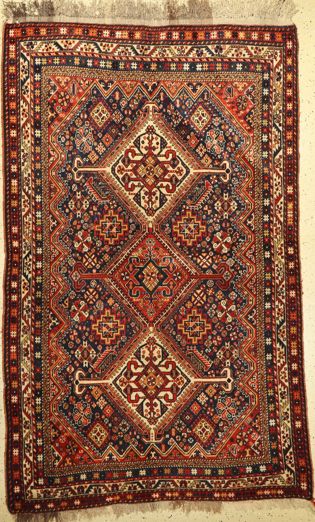 Gaschgai alt, Persien, um 1930, Wolle auf Wolle, ca. 214 x 138 cm, EHZ: 2-3 (kleines Loch), Naturfarben