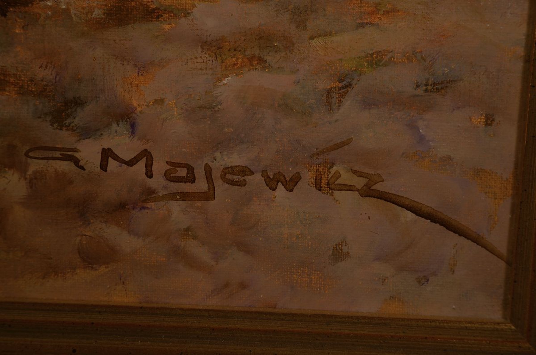 Detail a: Georg Majewicz, 1897 Polkwitz/Niederschlesien - 1965 Münchberg/Bayern, bekannter deutscher Tier- und Landschaftsmaler, Studium an den Kunstakademien ...