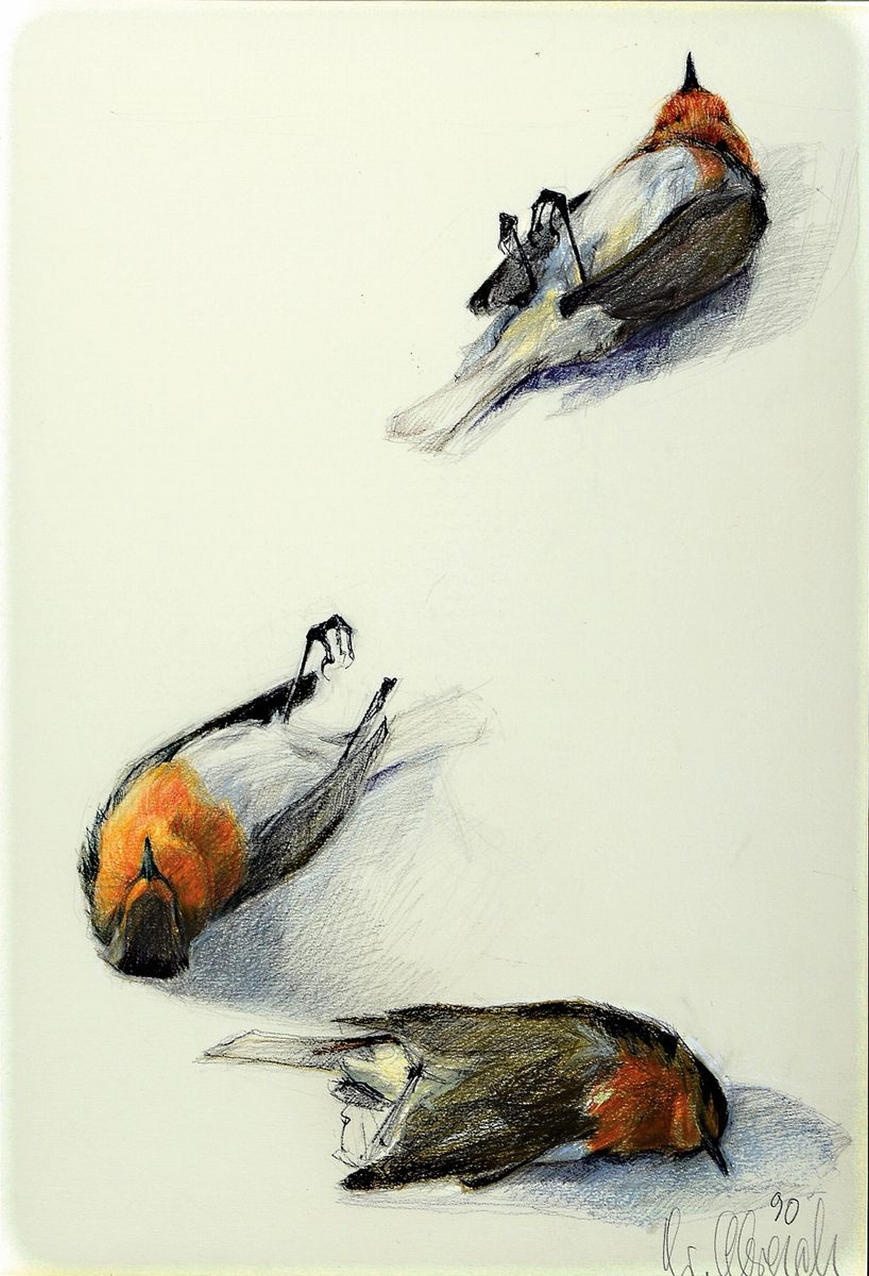 Christel Abresch, 1931 Sulzbach-2011 Neustadt, 2 Arbeiten: Stillleben mit Mäusebussard, Öl/Lwd, links unten signiert und dat. 93, ca. 80x60cm; ...