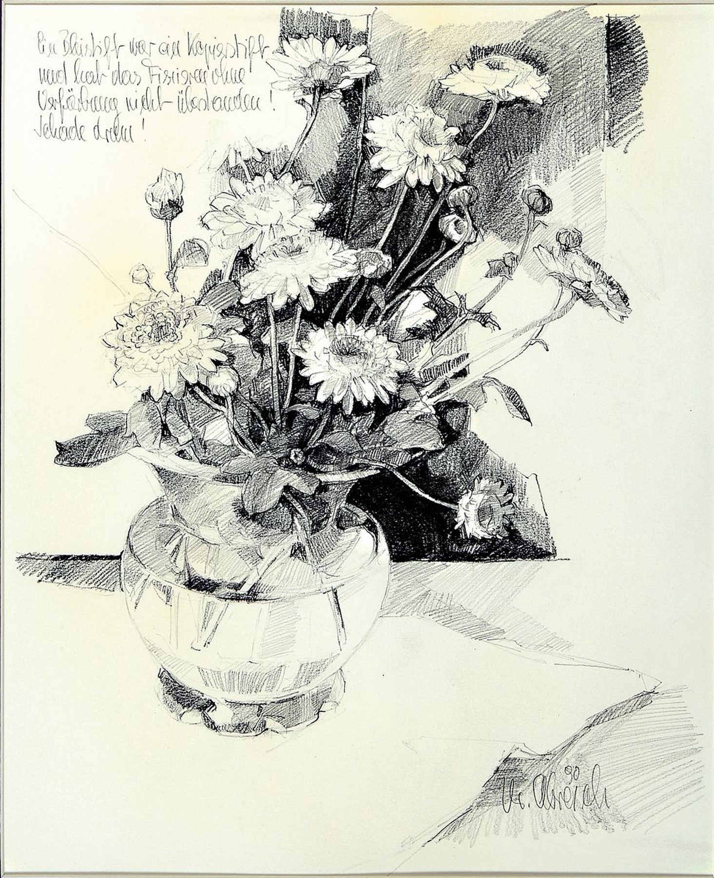 Detail b: Christel Abresch, 1931 Sulzbach-2011 Neustadt, 2 Arbeiten: Maus in der Falle, Öl/Lwd, signiert und dat. 98, ca. 30x30cm; Blumenstrauß in gläserner ...