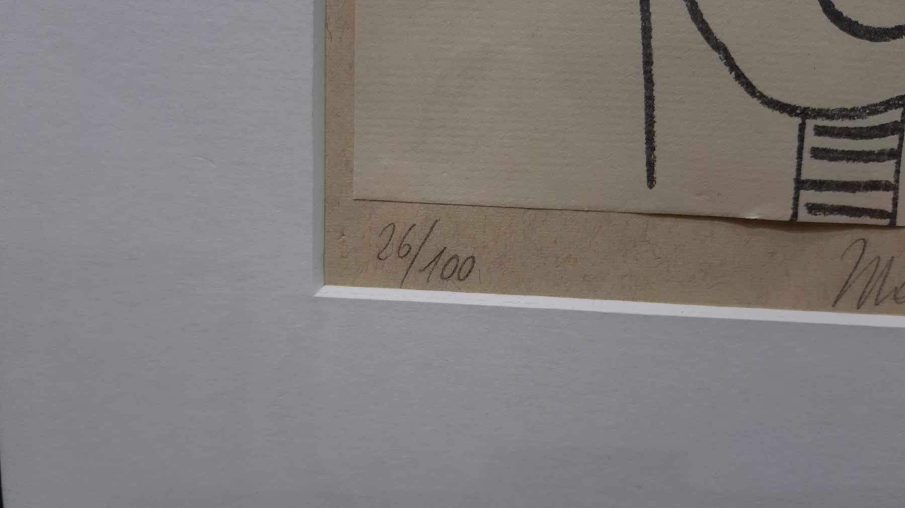 Detail d: Max Ackermann, 1887 Berlin-1975 Bad Liebenzell, Komposition mit Frauenkopf und Konstruktivistischen Motiven, Lithographieauf Inges-Bütten, auf ...