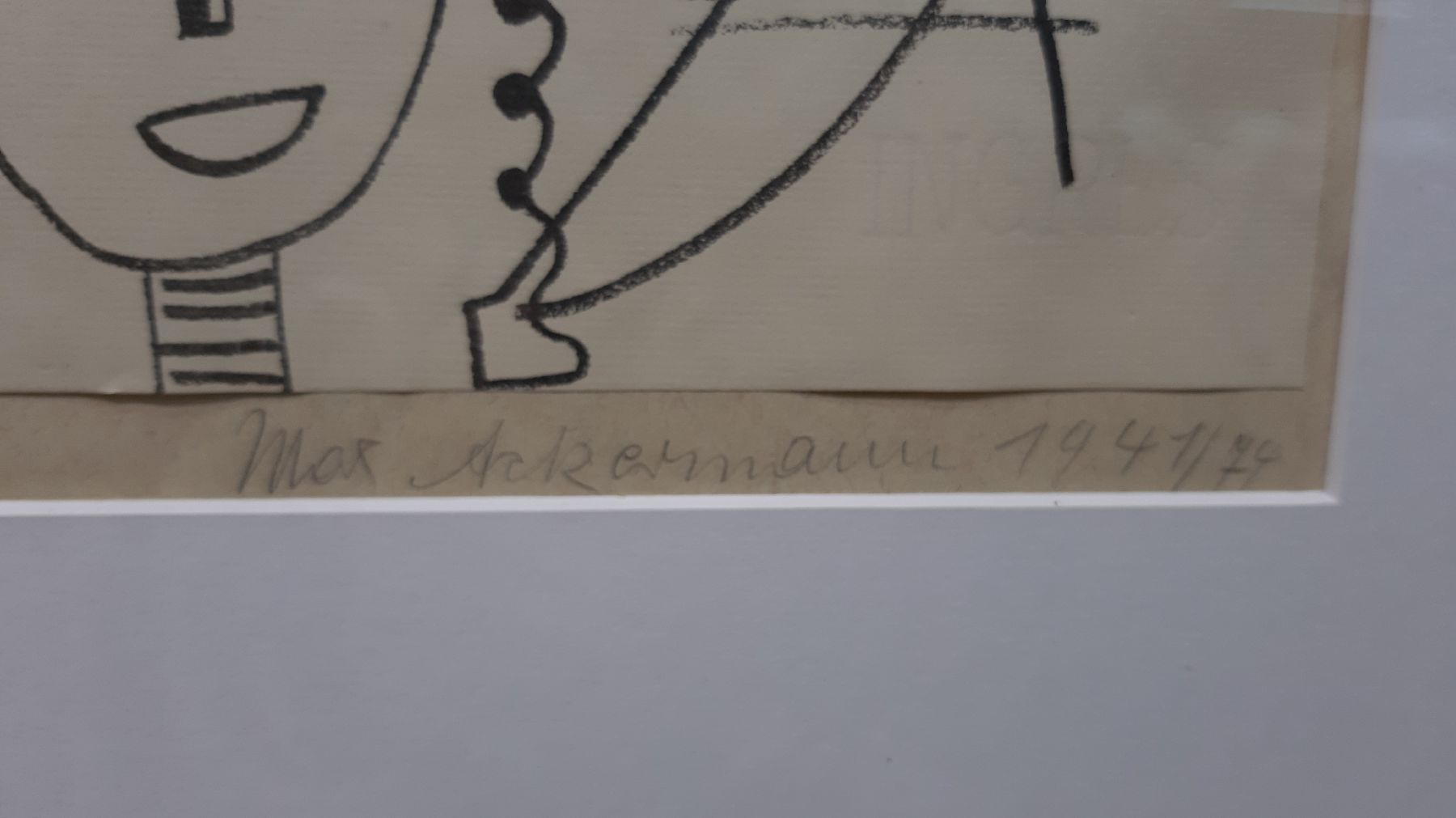 Detail k: Max Ackermann, 1887 Berlin-1975 Bad Liebenzell, Komposition mit Frauenkopf und Konstruktivistischen Motiven, Lithographieauf Inges-Bütten, auf ...
