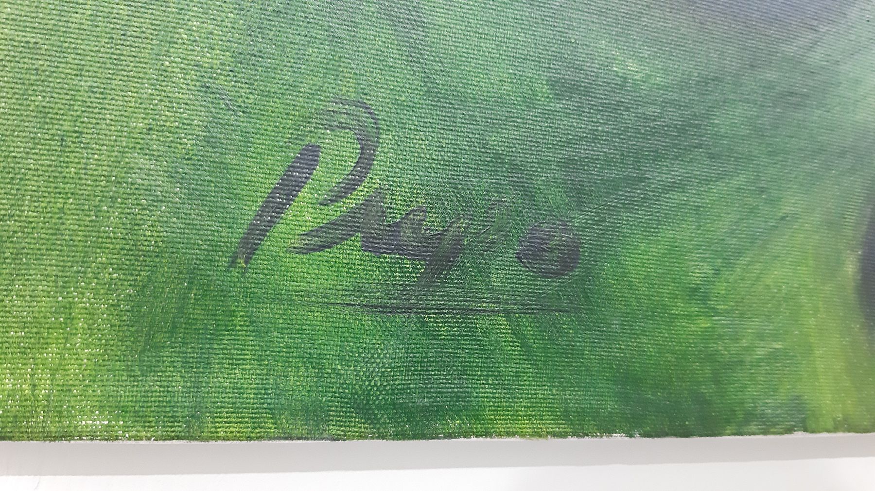 Detail b: Unbekannter zeitgenössischer Künstler, Abstrakte Komposition, Öl/Lwd, links unten unleserlich signiert, ca. 100x80cm