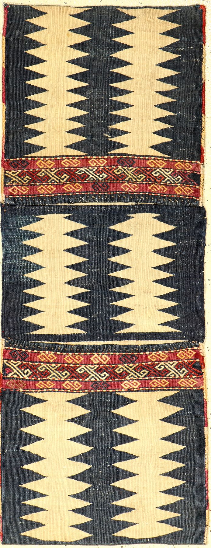 Azeri "Heybe" alt, Azerbaijan, um 1930, Wolle/Baumwolle/Wolle, ca. 125 x 47 cm, selten, Sammlerstück, EHZ: 2-3