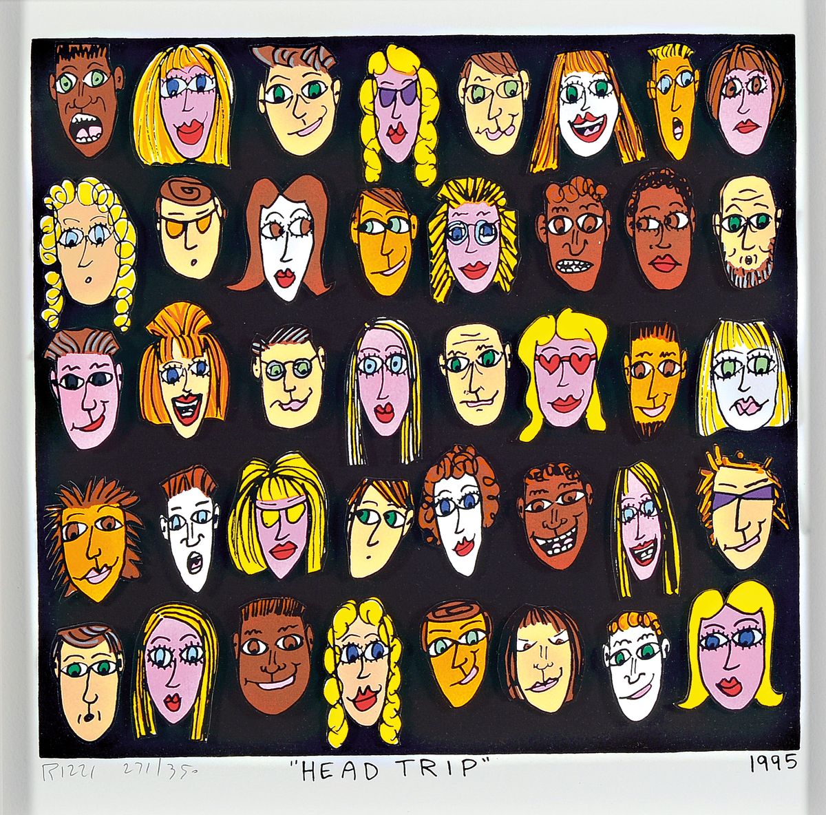 James Rizzi, 1950-2011, 3D-Konstruktion, handsign., num. 271/350, dat. 1995, unter Glas gerahmt gesamt ca. 50x53 cm