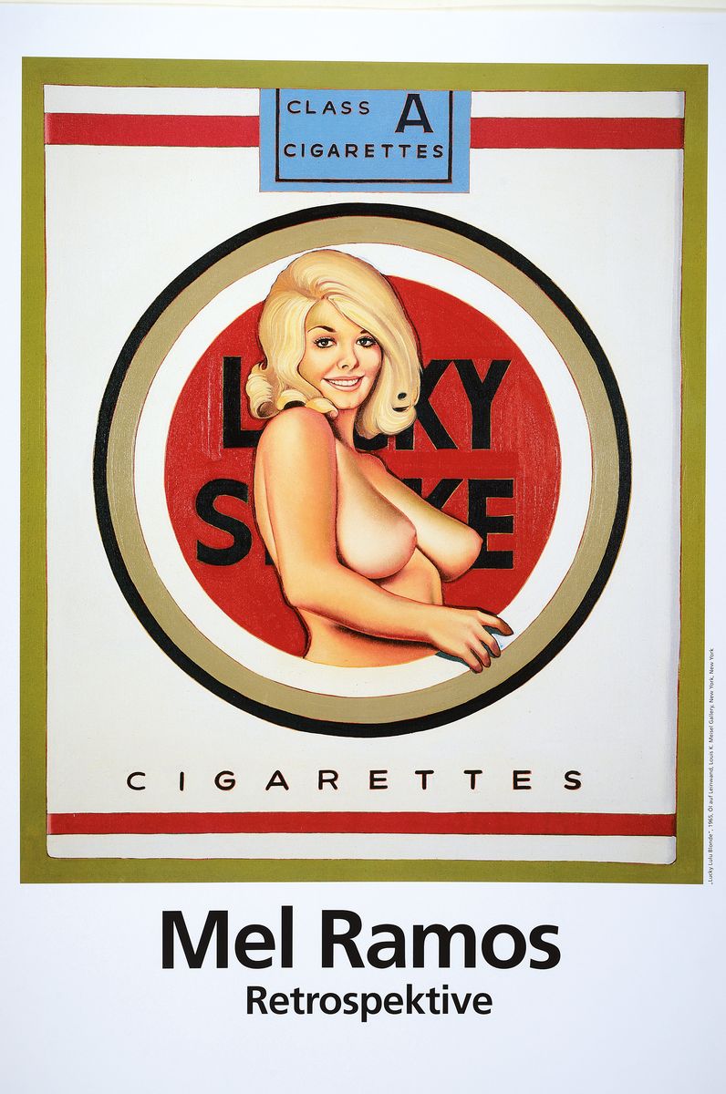 Mel Ramos, geb. 1935, "Lucky Lulu Blonde", Offsetdruck, sign., mit leichten Gebrsp., ca. 83x60 cm