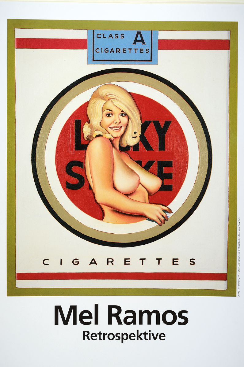 Detail k: Mel Ramos, geb. 1935, "Lucky Lulu Blonde", Offsetdruck, sign., mit leichten Gebrsp., ca. 83x60 cm