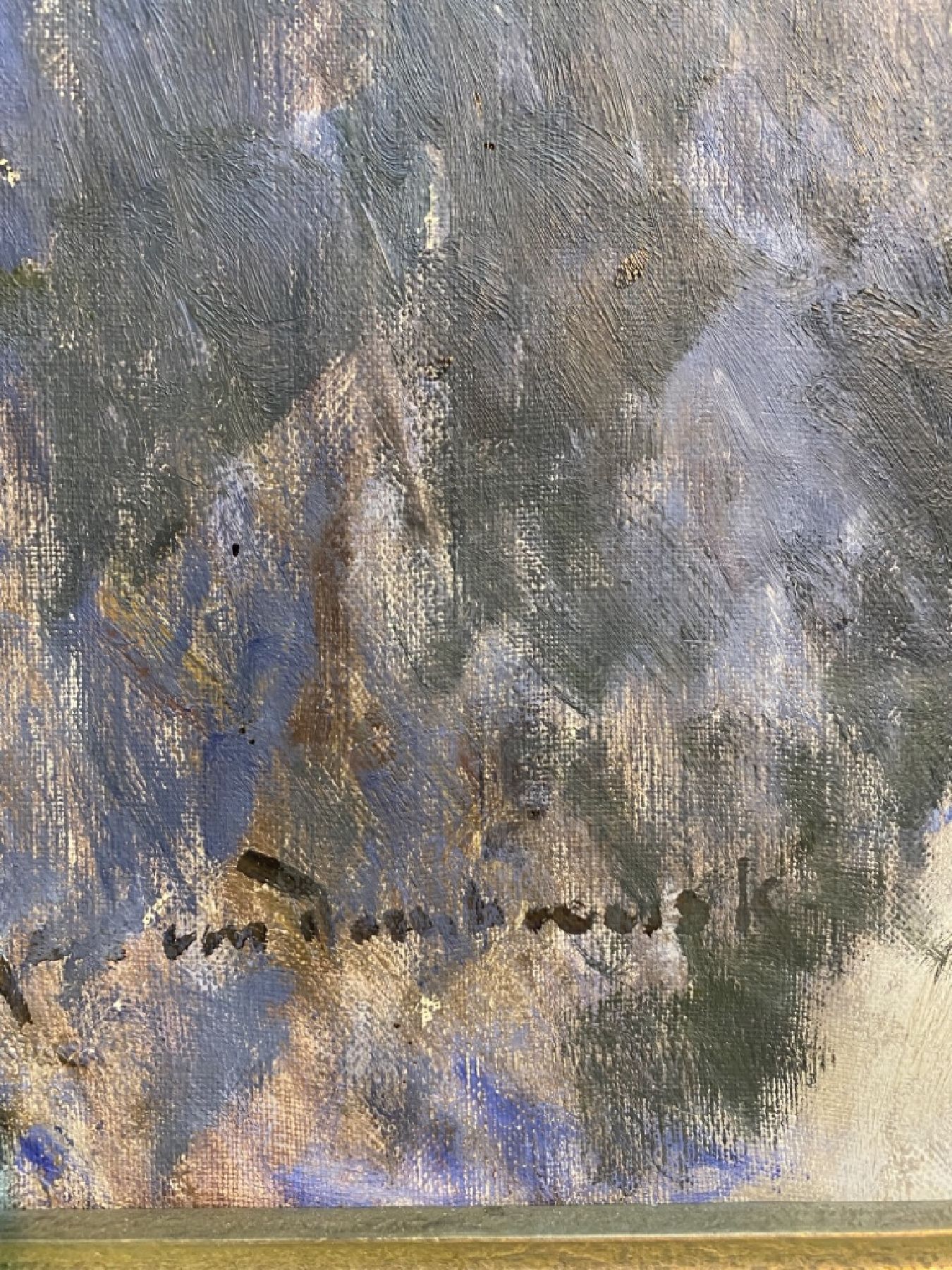 Detail f: Carl Ritter von Dombrowski, 1872 Schloß Ullitz-1952 Obermenzing/München, Gamsbock im verschneiten Hochgebirge, Öl/Lwd, signiert, ca. 110x100cm, R. ...