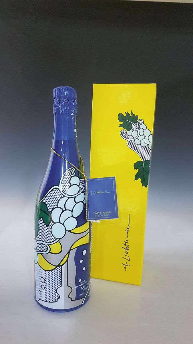Detail a: 1 Flasche Taittinger Champagner 1985, Collection, brut, Design by Roy Lichtenstein, im orig. Karton