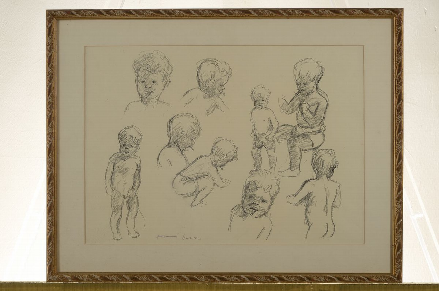 Detail k: Otto Dill, 1884 Neustadt-1957 Bad Dürkheim, Skizzen eines Knaben, Bleistift, Nachlass- und Signaturstempel, ca.32x45cm, u.Gl., R.