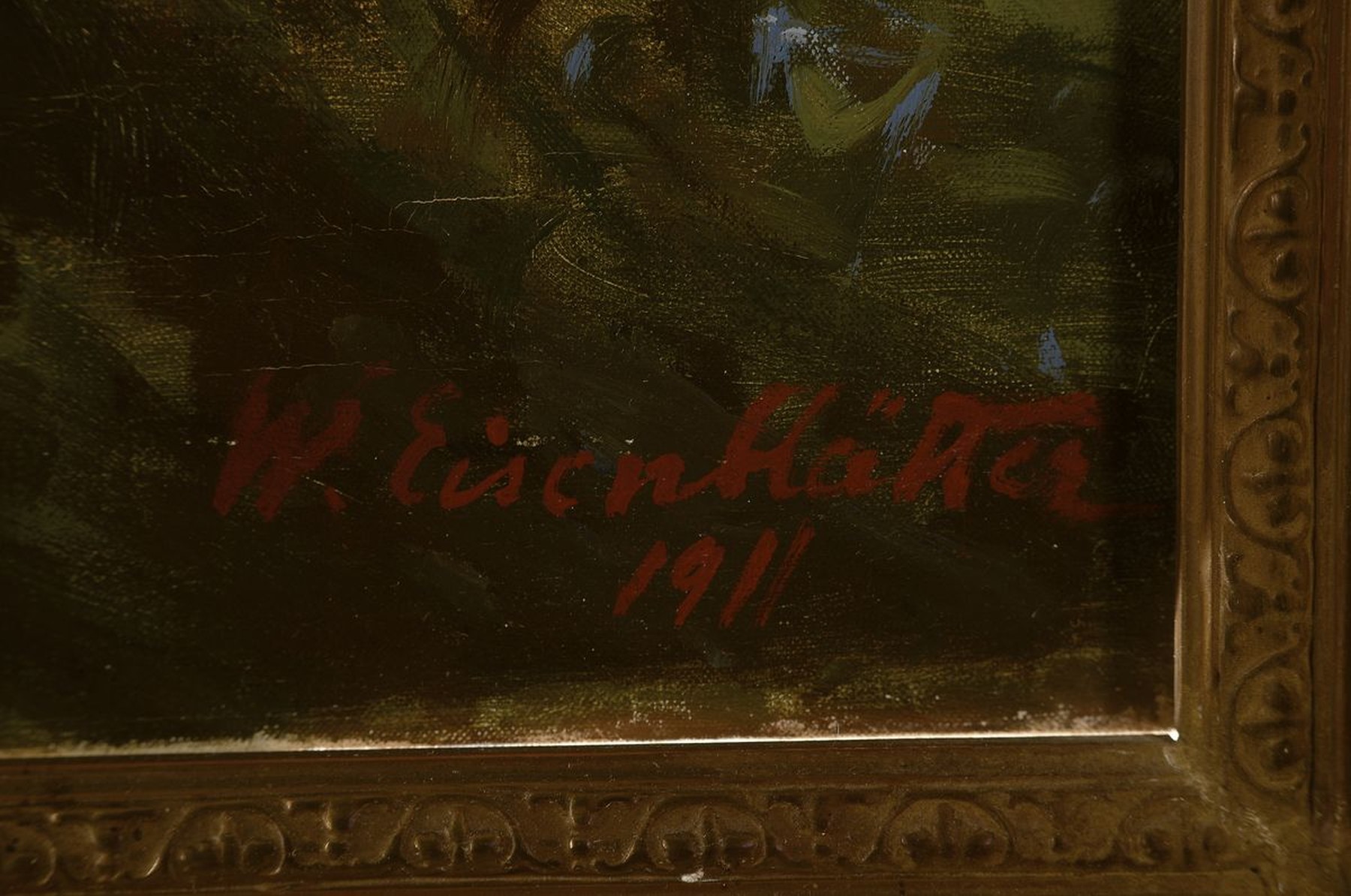 Detail a: Wilhelm Eisenblätter, 1866 Duisburg - 1934 Königsberg, deutscher Landschaftsmaler und Bühnenbildner, wohl ostpreußische Sommerlandschaft mit ...