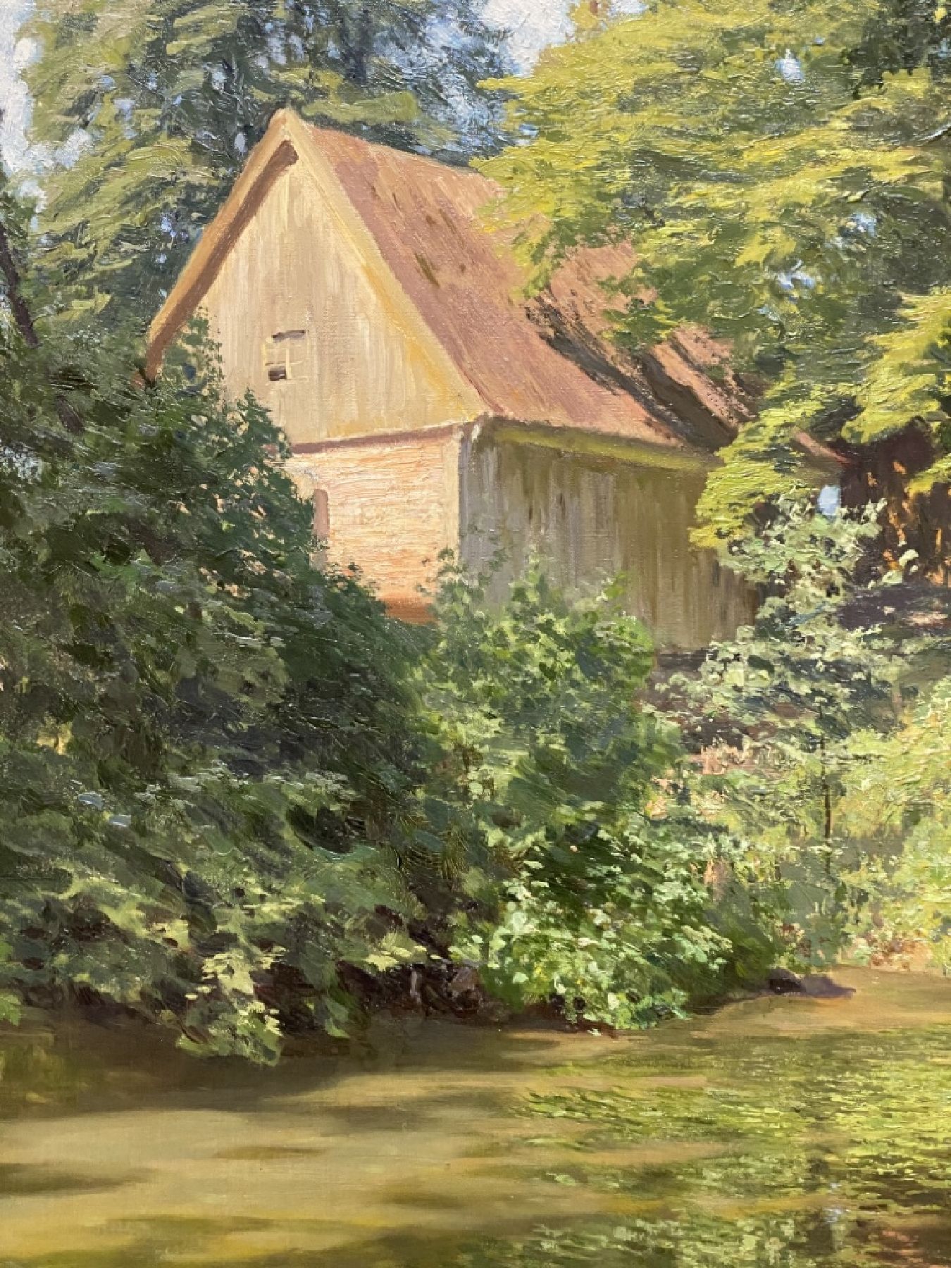 Detail b: Wilhelm Eisenblätter, 1866 Duisburg - 1934 Königsberg, deutscher Landschaftsmaler und Bühnenbildner, wohl ostpreußische Sommerlandschaft mit ...