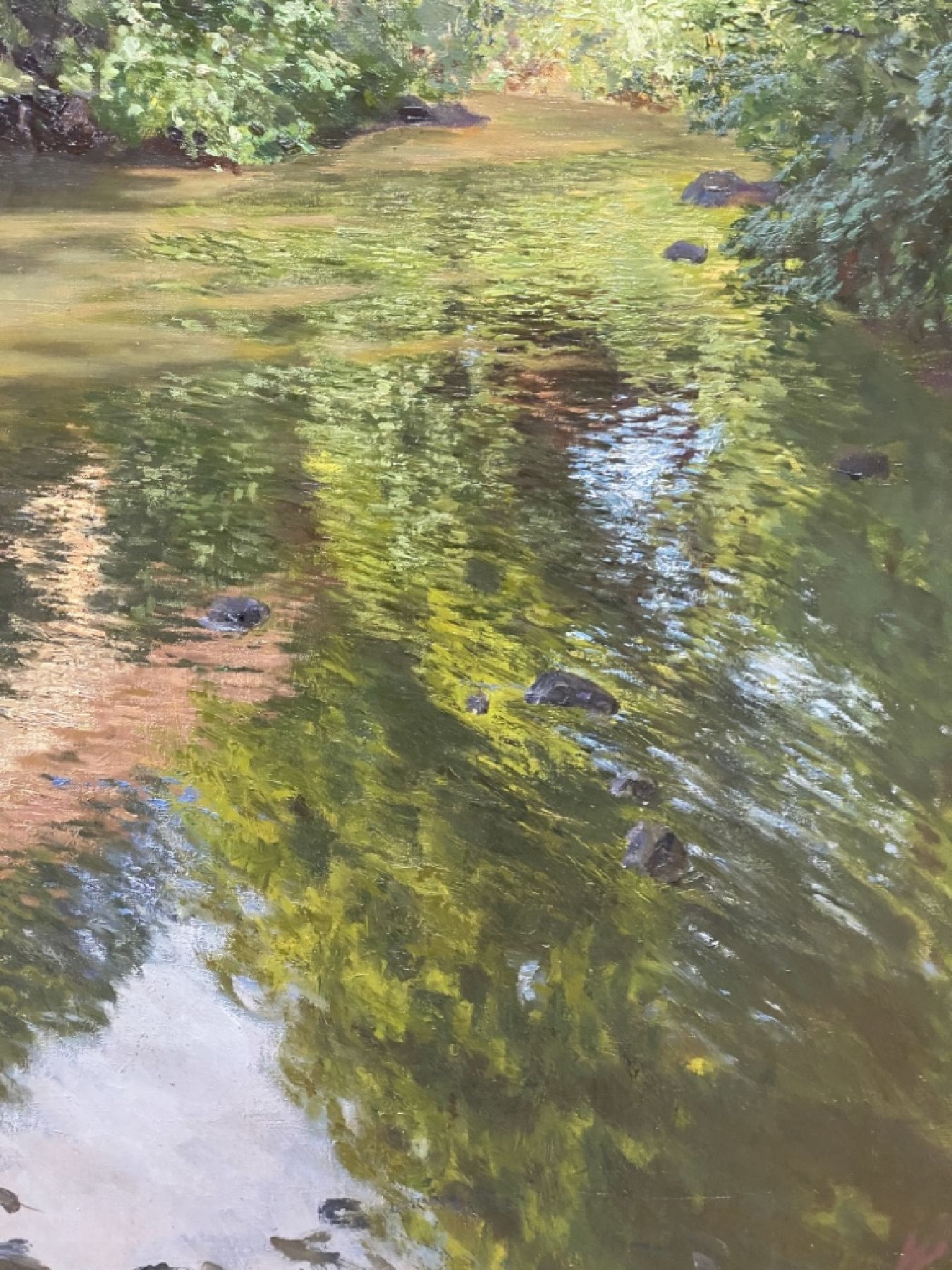 Detail f: Wilhelm Eisenblätter, 1866 Duisburg - 1934 Königsberg, deutscher Landschaftsmaler und Bühnenbildner, wohl ostpreußische Sommerlandschaft mit ...