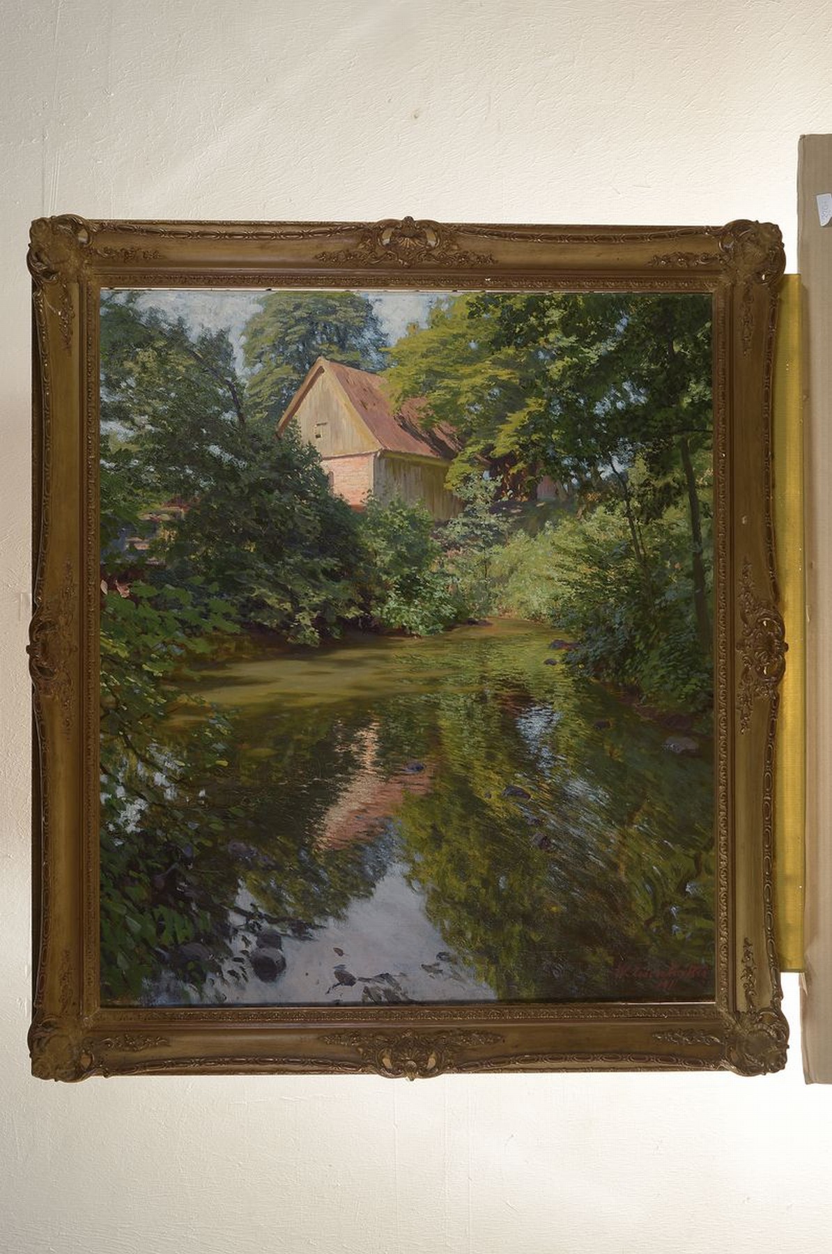 Detail k: Wilhelm Eisenblätter, 1866 Duisburg - 1934 Königsberg, deutscher Landschaftsmaler und Bühnenbildner, wohl ostpreußische Sommerlandschaft mit ...
