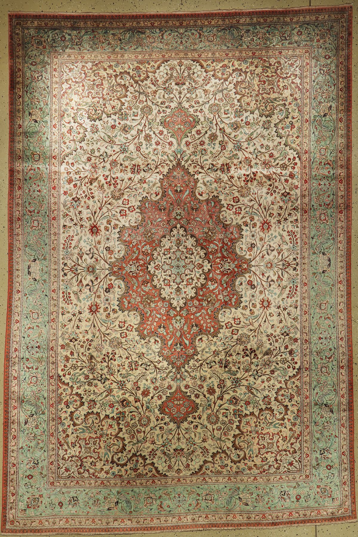 Ghom Seide fein, Persien, ca. 50 Jahre, reine Naturseide, ca. 293 x 196 cm, EHZ: 2
