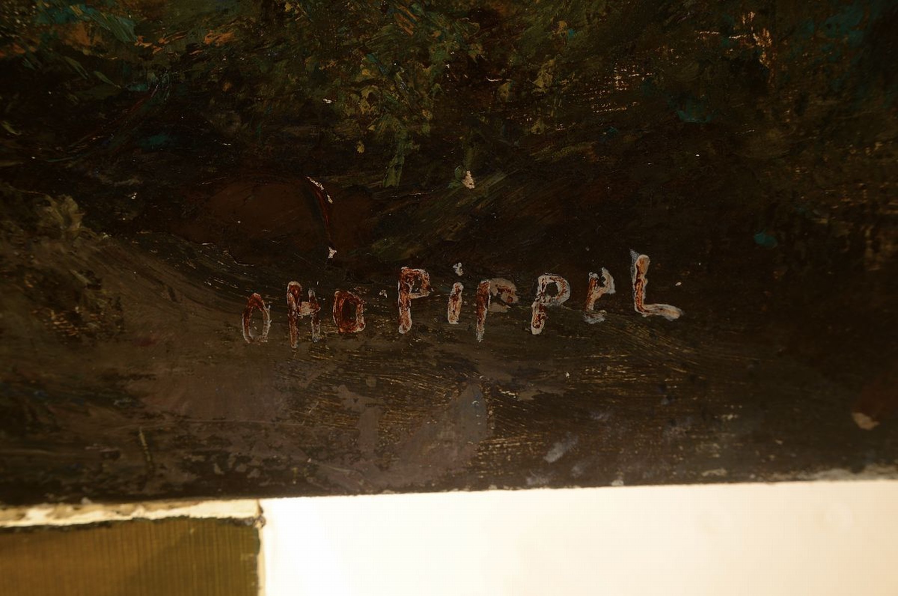 Detail a: Otto Pippel, 1878 Lodz-1960 Planegg, Bauer mit Heuwagen in hügeliger Landschaft, Öl/Lwd, rechts unten signiert, rückseitig altes Atelieretikett ...