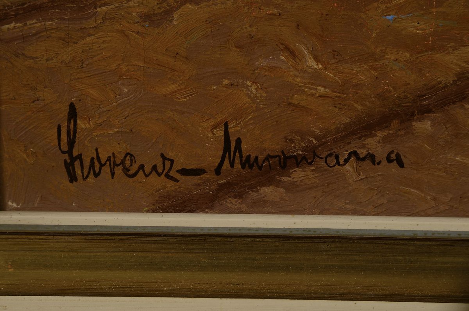 Detail a: Ernst Lorenz-Murowana, 1872 Murowana Goslin - 1950 Berlin, hier: Frühling im Schwarzwald, Öl/Lwd, li. u. signiert, ca. 60 x 80 cm, Rahmen leicht ...