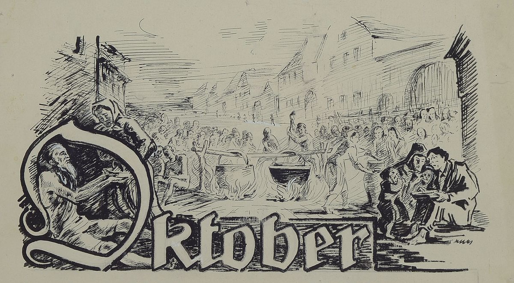 Adolf Kessler, 1890 Godramstein-1974, drei Tuschzeichnungen als Druckvorlagen für den Pfälzischen Heimatkalender 1920, je ca. 12x22cm, PP, u.Gl., ...